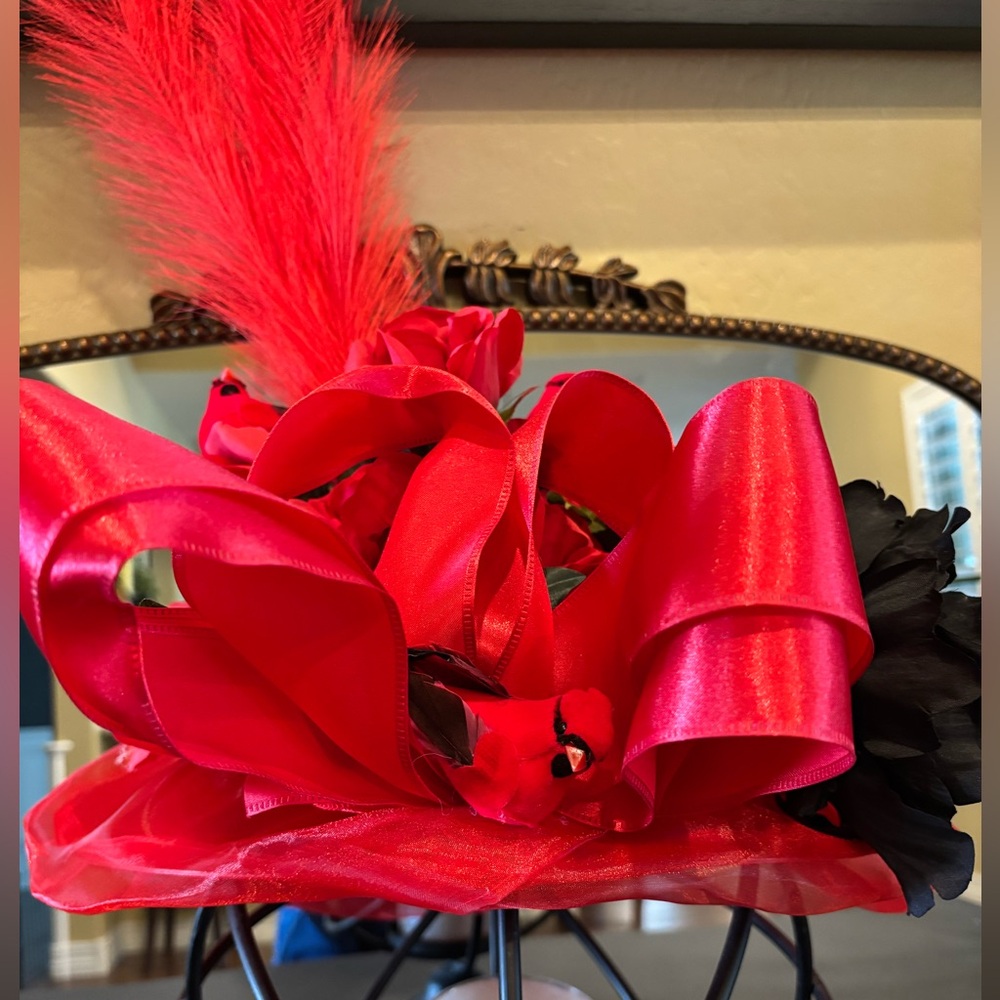 Red Kentucky Derby Hat - Picture 3 of 4